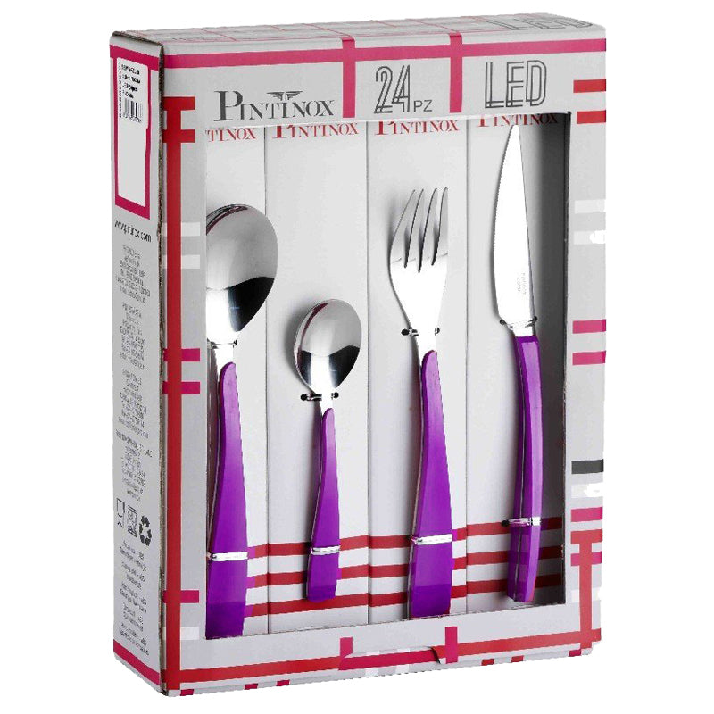 Led Servizio Posate In Acciaio Inox - Set 24 Pz