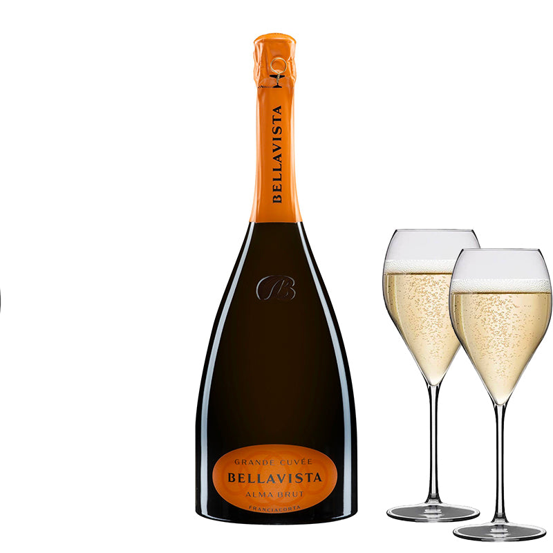 Grande Cuvée Alma Brut Franciacorta DOCG Cantina Bellavista  - Set 2 Calici Rastal Franciacorta 42 Cl
