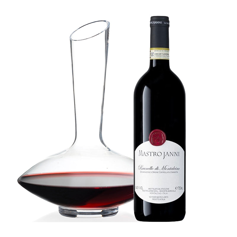Mastrojanni Brunello Di Montalcino DOCG 2017 Azienda Agricola Mastrojanni  - Set Bottiglia Decanter Vinea Bormioli Luigi