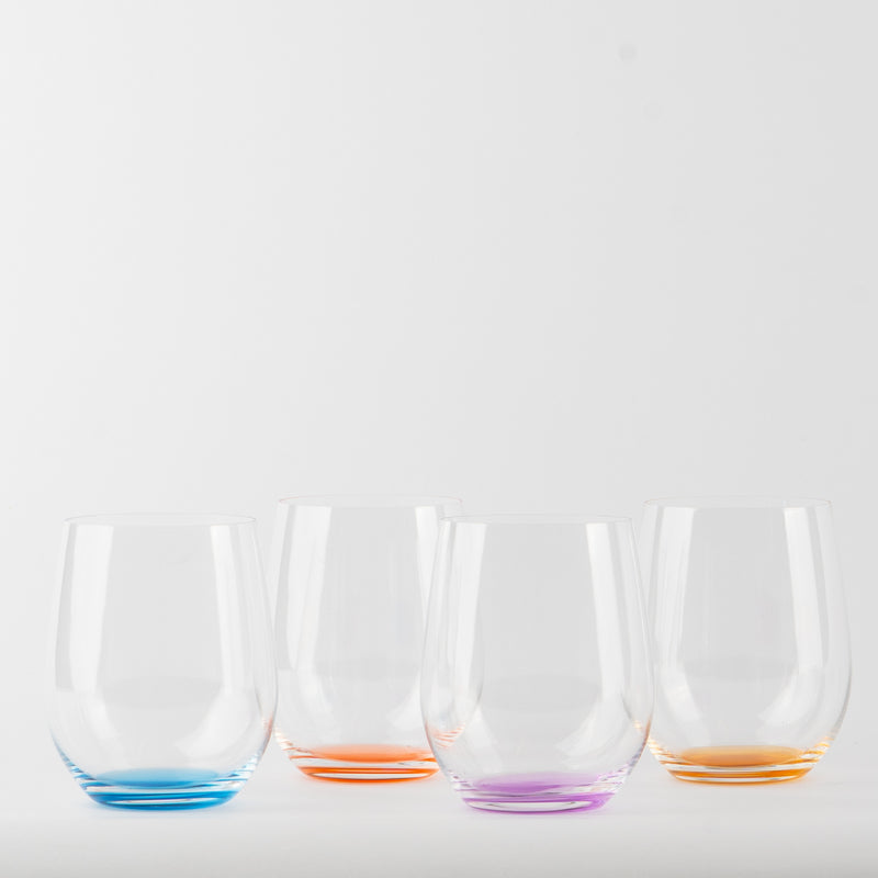 32 cl - O Happy Bicchiere Vino Multiuso in Vetro - Set 4 Pezzi