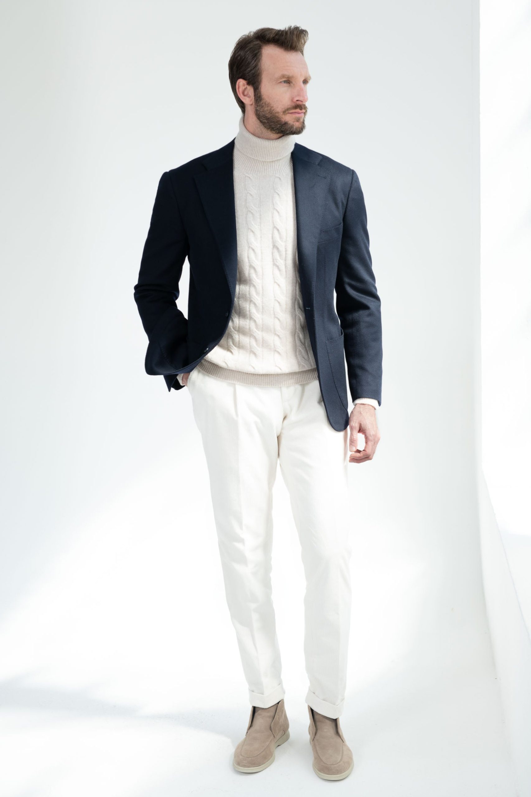 Blue jacket in Loro Piana cashmere - Made in Italy