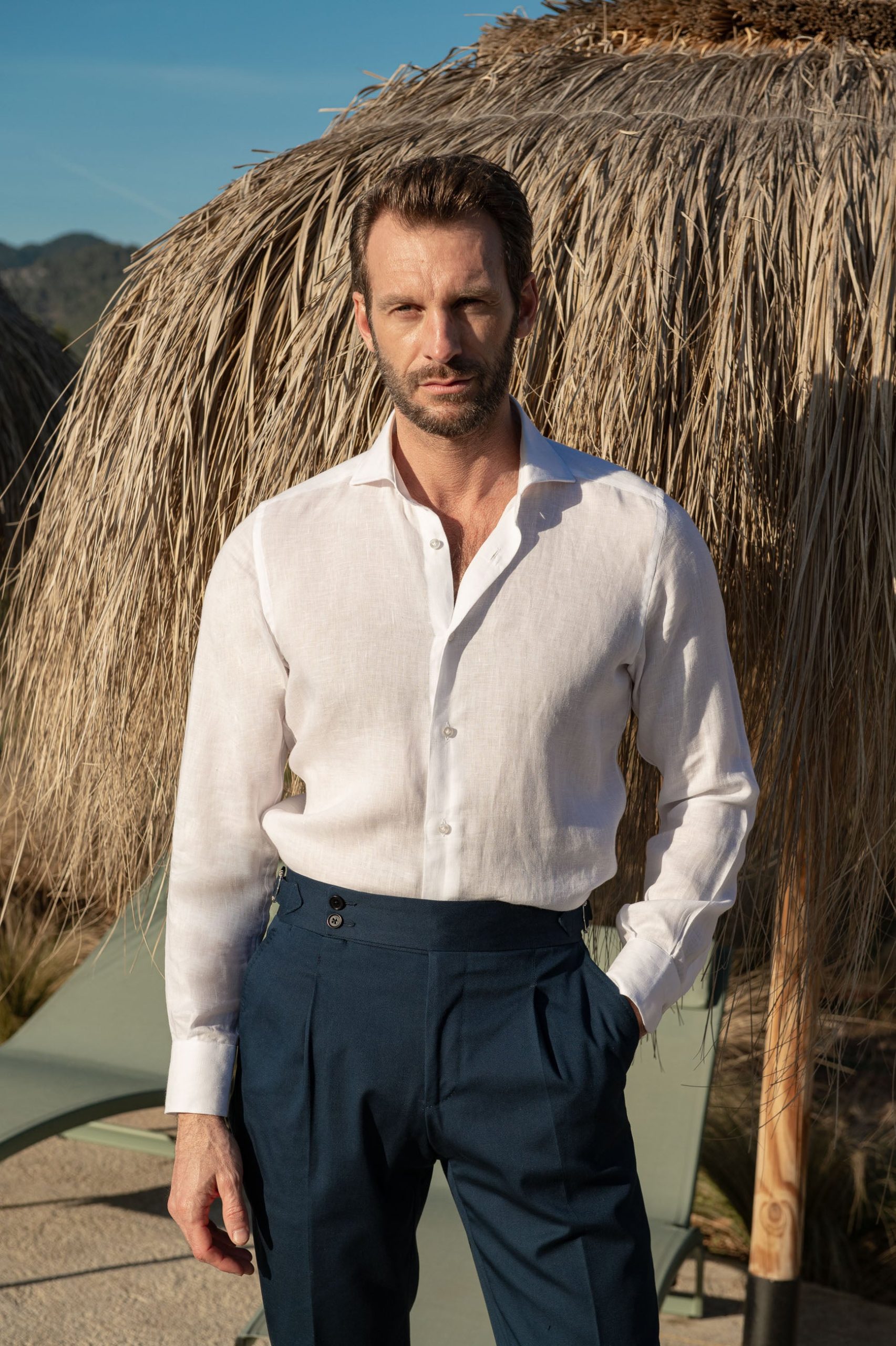 White linen shirt - Made in Italy